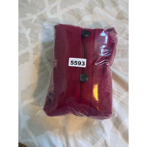 Universal standard Heathered red v front button cardigan sweater women’s 2X - Picture 8 of 8